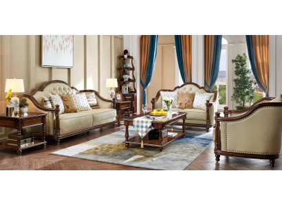 Sofagarnitur 3+2+1 Sëtzer Canapé Couch Garnitur Lieder Couch Klassesch