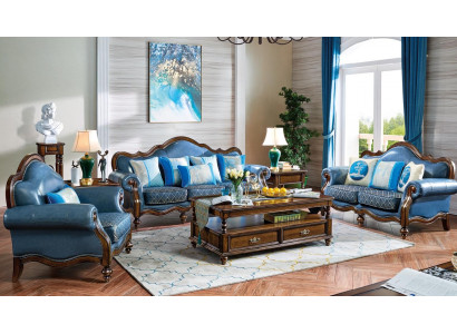Ledercouch Sofagarnitur 3+2+1 Sëtzer Set Garnitur Couch Sofa Couchen