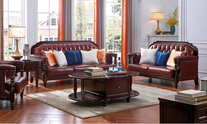 Nordstaaten Sofaset Sofa Amerika 3+2 Sëtz Liederzofa Chesterfield
