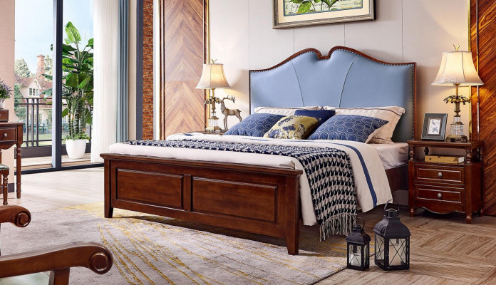 Schlofkummer Bett Nuetsdësch Better Duebel Holz Bettgestell Set 3tlg.