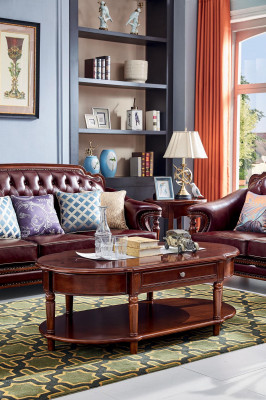 Klassesche Salontafel Dësch Wunnzëmmer Dëscher Holz Salontafelen Miwwelen