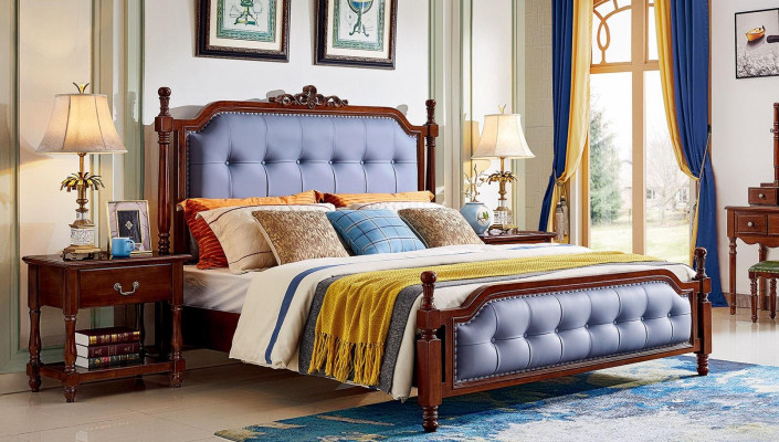Bett Luxus Schlofkummer Duebelbett Holz Polster Bettekader Chesterfield