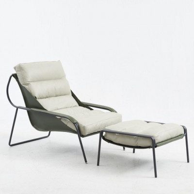 Set vu Sesselen + Hocker Luxus Relax Eenzelmiwwel Still Fousshocker 2 Deeler.