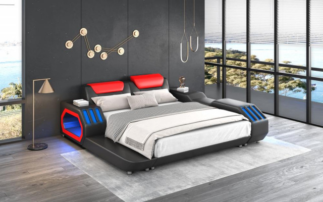 Luxus Led Better Beliichten Schlofzëmmer Bett Liederbett 180x200 Miwwelen