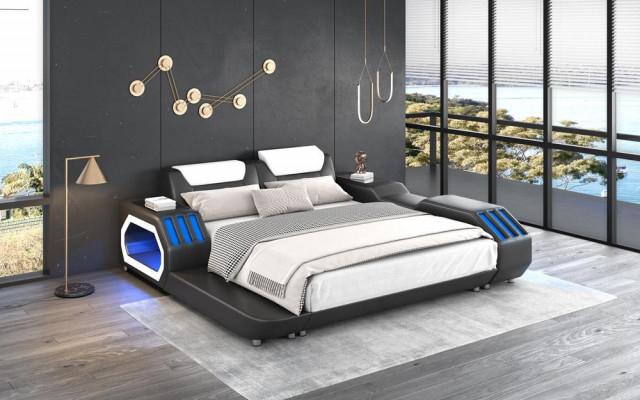 Luxus Led Better Beliichten Schlofzëmmer Bett Liederbett 180x200 Miwwelen