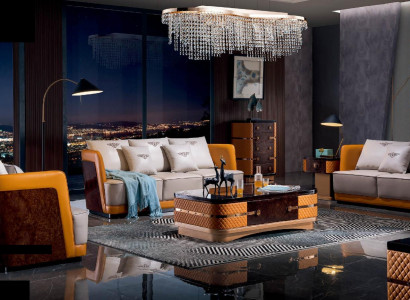 Wunnlandschaft Sofa Polster Sofagarnitur 3+2+1 Setzer Dësch Virum Sofa Noi Dësch