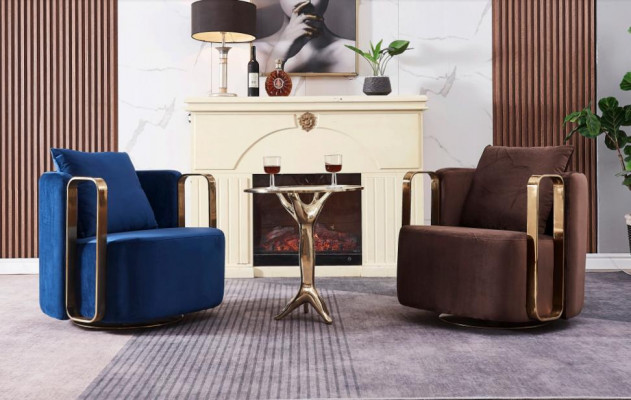 Ronnde Sëtz Couch Edelstol Ronnsëtz Waardezëmmer Design Miwwelen