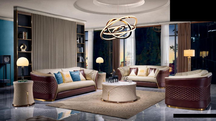 Sofasëtzung 3+2+1 Sëtzer Sofa Sëtz Couch Polster Garnitur Modern