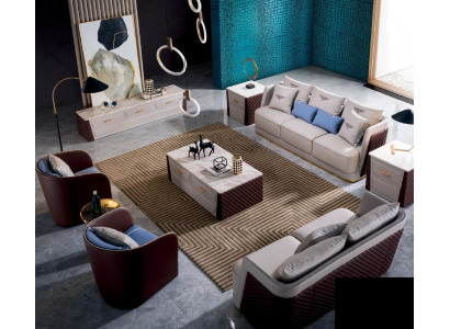 Sofanoutzuch Couch Sofa Pouster 321 Sëtzer mat Dësch Luxus Couchen
