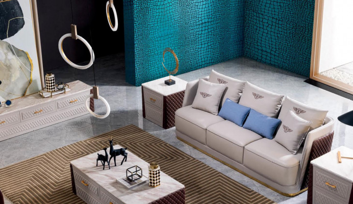 Sofanoutzuch Couch Sofa Pouster 321 Sëtzer mat Dësch Luxus Couchen