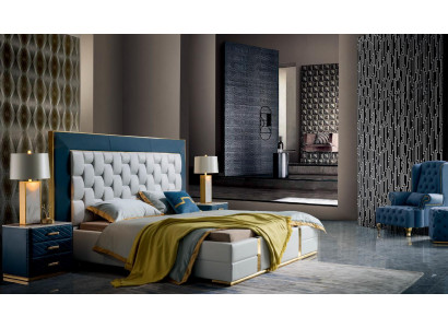 Design Schlofzëmmer Set 3-tlg Bett Duebelbett Better 2x Nuetsschaf Ledder