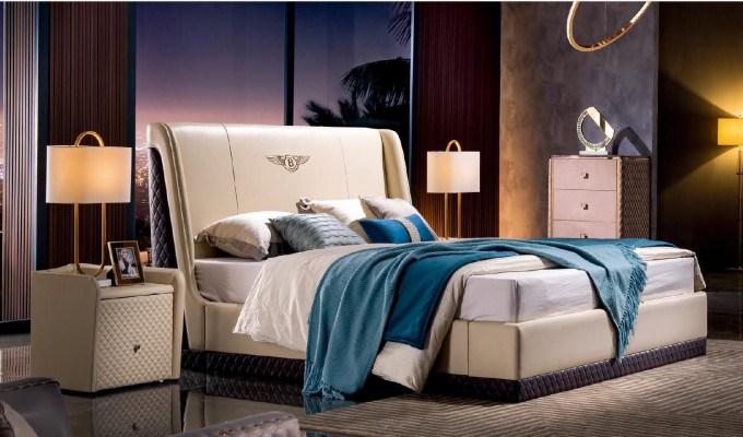 Design-Schlofkummer Liederbett 3tlg. Set 2x Nuetsdësch Better Luxus Miwwelen