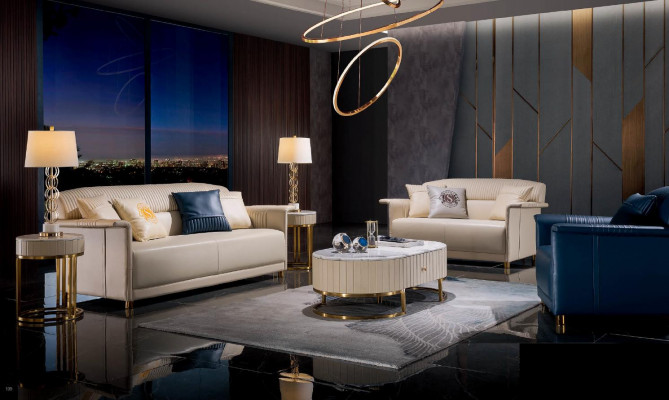 Beige Luxus Sofagarnitur 3+2 Sëtzer Set Designer Polster Couchen 2-tlg. Set