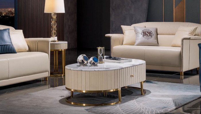 Beige Luxus Sofagarnitur 3+2 Sëtzer Set Designer Polster Couchen 2-tlg. Set