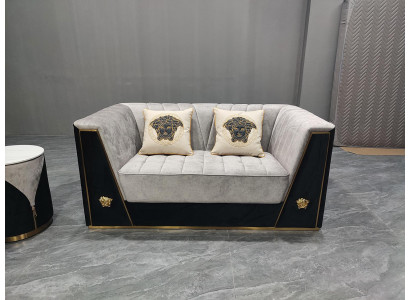 Luxuriéist Zwillingssofa mat mëller Polsterung fir d'Wunnzëmmer