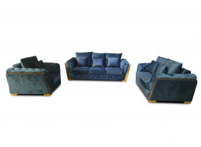 Sofagarnitur Chesterfield Canapé-Set 3+2+1 Miwwelen Stoff Sofa Canapéë 3-Deeler.