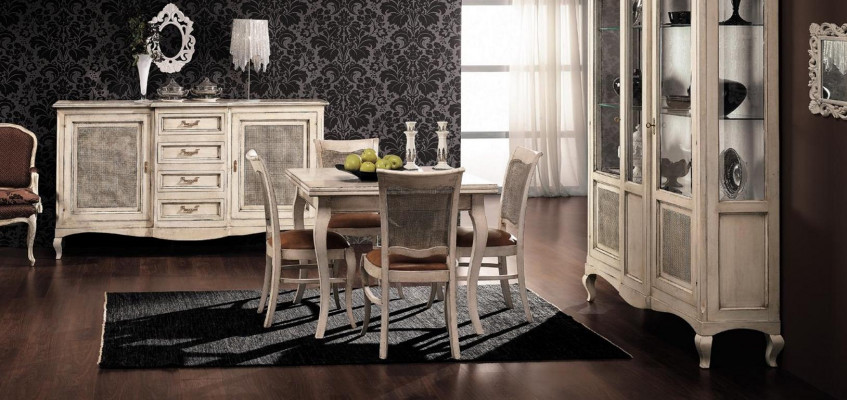 Dësch Iessdësch Antik Stil Massivholz Miwwelen Italienesch Holz Dëscher