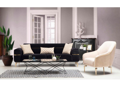 Sofagarnitur Sofa Garnitur Sofas 3+1 Sëtz Fauteuil Miwwelen Polster Designer Canapéën