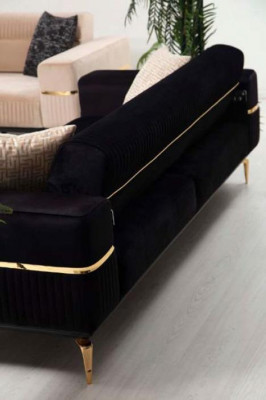 Sofagarnitur Sofa Garnitur Sofas 3+1 Sëtz Fauteuil Miwwelen Polster Designer Canapéën