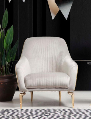 Fauteuil Einsëtzeger Luxus Polster Sëtz Designer Textil Sëtz Stoff Modern