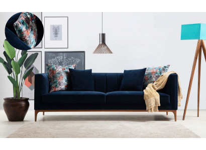 Däisëtzer Sofa 3 Sëtzer Sofas Luxus Sëtz Stoff Modern Stil Textil Canapéë Miwwelen