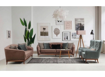 Luxus Sofa Garnitur Sofa Garnitur Sofas 4+3+1 Sëtzer Stoff 3 teileg Couch Set Polster