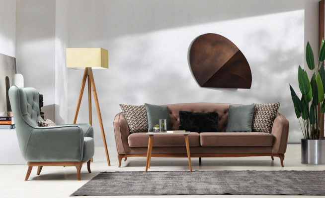 Luxus Sofa Garnitur Sofa Garnitur Sofas 4+3+1 Sëtzer Stoff 3 teileg Couch Set Polster