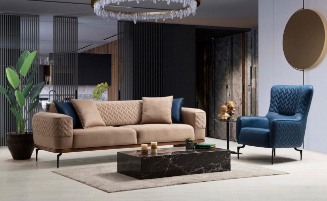 Sesselleeën Luxus 1 Seeter Polstersëtz Designer Textilsëtz Stoffsëtz Modern