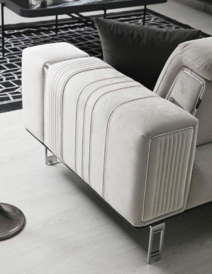 Canapé-Set Sofa Luxus 3+1 Sëtz Sofas Fotell Stoff Design Sëtzpolster Miwwelen Nei