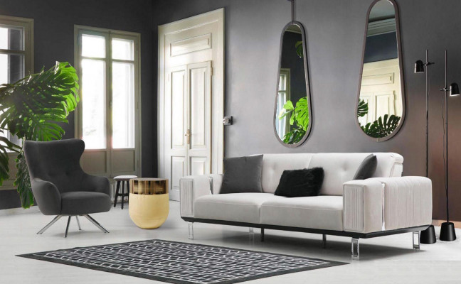 Fauteuil Ouerfauteuil Luxus 1-Sëtzer Einsëtzer Polster Sëtz Designer Stoff Modern