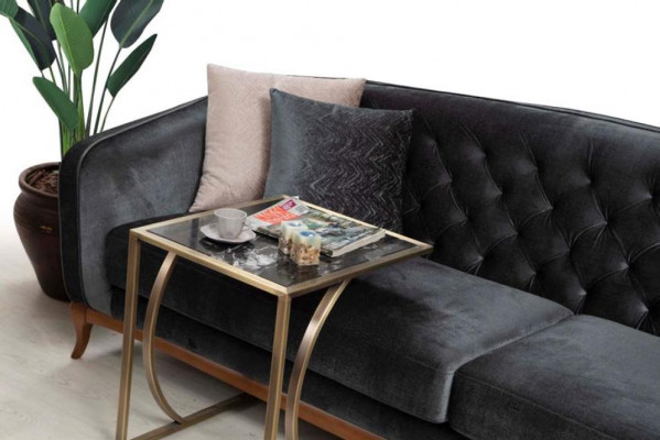 Viersëtzer Sofa Luxus 4 Sëtzer Sofas Gepolstert Couche Stoffsëtzung Modern Sëtzen