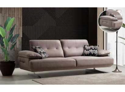 Italienesch Stil Miwwelen Dräisëtzer Canapé Polstersofa Luxus Couche Textilstoff.