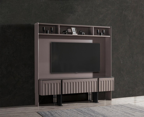 Brong Wunnwand TV-Wand Designer Holz Miwwelen Wunnzëmmer Ariichtung RTV