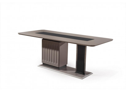 Luxus Iesszëmmerambiente Modernen Iessdësch Designer Holz Metall Dëscher
