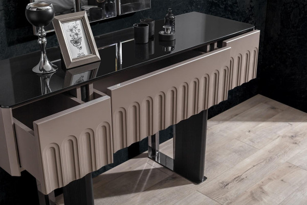 Elegante Schlofzëmmer Set Kosmetiksdësch Spigel Luxus Miwwelen 2tlgeg Miwwelen