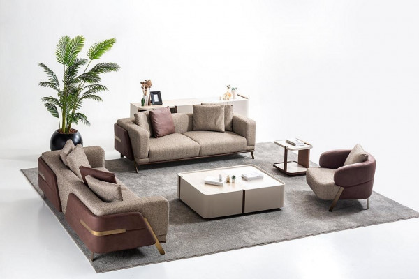 Luxus Sofagarnitur Sofa Garnitur Sofas 4 3 1 Sëtzer Stoff Modern Bäistelltësch
