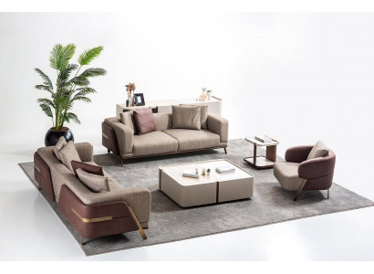 Luxus Sofagarnitur Sofa Garnitur Sofas 4 3 1 Sëtzer Stoff Modern Bäistelltësch