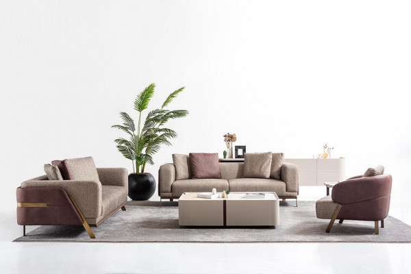 Luxus Sofagarnitur Sofa Garnitur Sofas 4 3 1 Sëtzer Stoff Modern Bäistelltësch