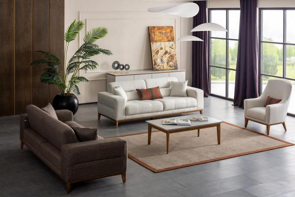 Sofasett Sofa Luxus 2x Sofas 3 Sëtzer Modern 1 Sëtzer 3tlg Modern Set