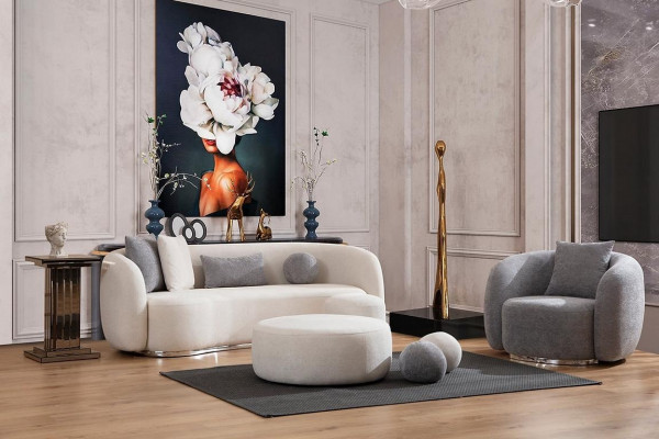 Modern Set Sofagarnitur 3 1 Sëtzer Wunnzëmmer Komplett Sofas Set Hocker