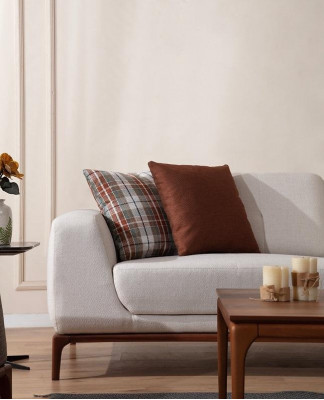 Luxus wäiss Sofagarnitur Sofa 3 Sëtzer Sëtz Stoff Modern Modern Set nei