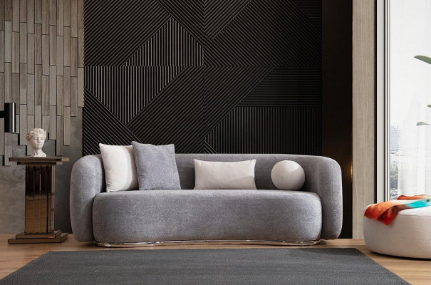 Moderne Design Gro Sofa Couch 4-Sëtz Polster Sofa Miwwelen Hocker nei