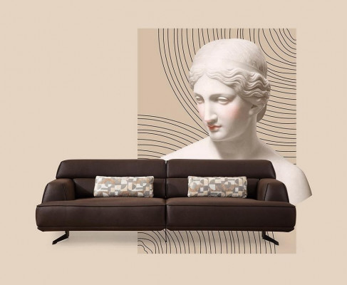 Sofa 3 Sëtz Designer Sofa Couch Polstersofas Couchen Stoff Lieder Nei
