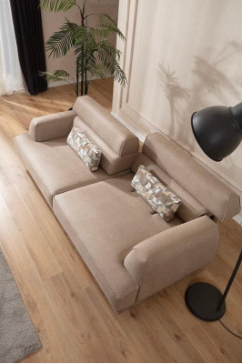 Sofa 3-Sëtzer Designer Sofa Canapé Sofaen Canapéë Stoff Textil Nei Polster