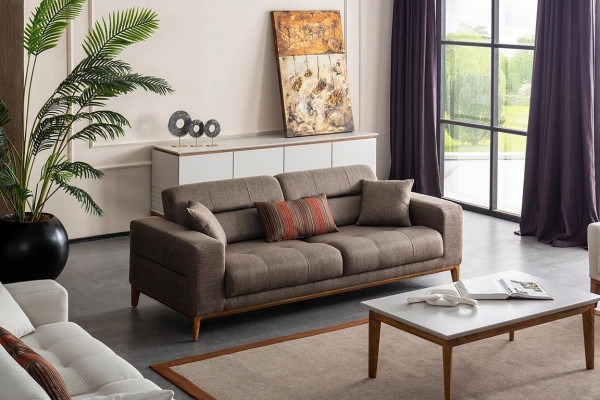 Luxus Wohnzimmer Canapé dräisëtzeger Couch Moderne Design Polstersofas