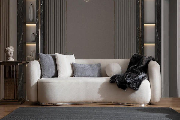 Wunnzëmmer Canapé 3 Sëtzer Designer Canapé Polstersofas Stoff Textil