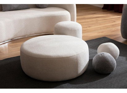 Wäissen Luxus Polster Hocker Ronnhocker Sëtzmiwwel Designer Stilvoll Miwwelen