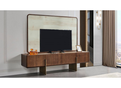Luxuriéis Wunnzëmmer Set besteet aus TV Lowboard an TV Kader 2tlg. nei