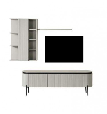 Perfekte Wunnzëmmer Set Besteet aus TV-Lowboard an Wandsschaf 2tlg.