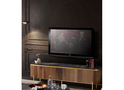 Elegant TV-Niddregschief Braun Faarf Luxuriéis Miwwelen fir Wunnzëmmer nei